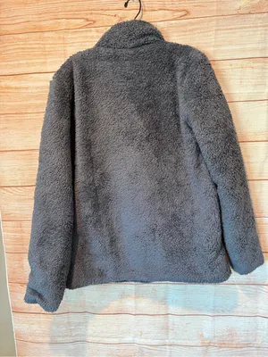 Patagonia Gray Fuzzy Full-Zip Fleece Jacket WOMENS LG thumbnail 2