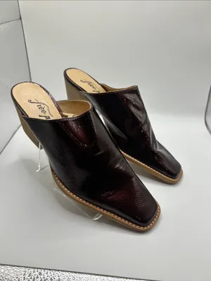 Free People Bryant Mule rust color patent leather boho western size EU 38 thumbnail 3