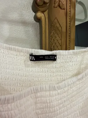 ZARA Babydoll Dress Mini White thumbnail 2