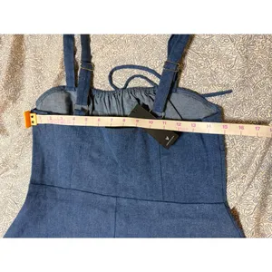 NWT Lulus Size XL Considered Charisma Blue Chambray Bustier Mini Dress Denim thumbnail 8