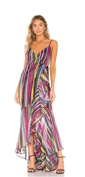 MICHAEL COSTELLO x REVOLVE Atienne High Low Maxi Dress w/ Train in Multi Size XS thumbnail 1