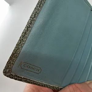 Coach Signature C Blue Leather Bifold Wallet thumbnail 7