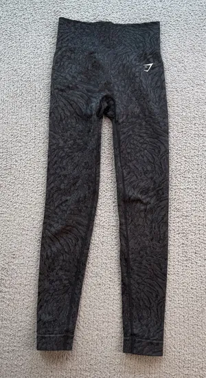 Gymshark Adapt Animal Seamless High Waisted Leggings Black Jacquard Women's XS thumbnail 1