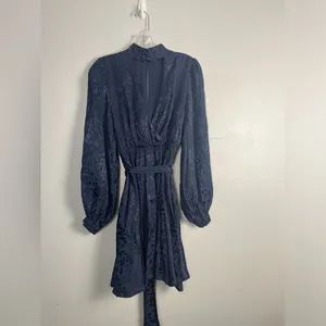 NWT Anthropologie navy Jacquard Mini Dress size xs thumbnail 5
