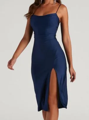 Navy Blue Windsor Formal Dress thumbnail 2