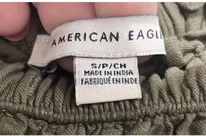 AMERICAN EAGLE Wide Leg Olive Green Pants thumbnail 2