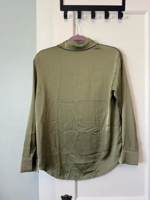 Green Satin Dress Shirt thumbnail 3