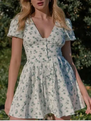 Showpo. Dovie Dress Sage Floral Size 4 thumbnail 1