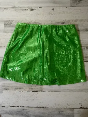 Show Me Your MuMu All Night Skort in Green Sequins Size XL thumbnail 4