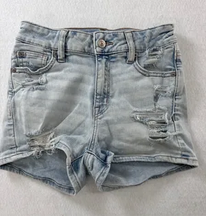 American Eagle Next‎ Level Stretch Distressed Denim Shorts Light Wash Womens 0 thumbnail 1