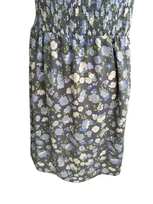 ANN TAYLOR LOFT Blue Floral Smocked Sundress Size Large thumbnail 7