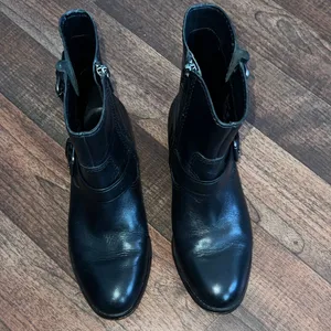 Coach Black Leather Moto Boots thumbnail 2