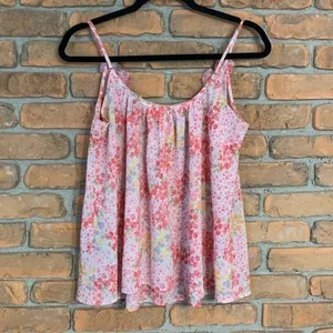 Oscar‎ de la Renta Pink Label Floral Rosette Camisole Top Pink Medium Womens thumbnail 2