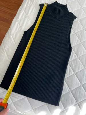 Madewell Ribbed Mock Neck Sleeveless Knit Tank Black Minimalist Classic Chic XS thumbnail 6