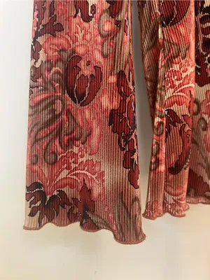 Y2K Plissé Sheer Floral Long‎ Sleeve Top Boho Fairy Grunge S thumbnail 8