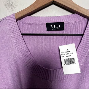 NEW Vici Women Midi Dress XL Lavender Purple Cutout Twist Open Back‎ Brunch Date thumbnail 9