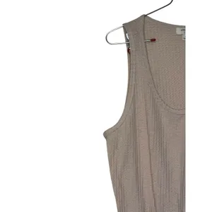 Umgee Women's Dress Tank Lined Floral Boho Tiered Waffle‎ Knit Scoop Neck Large thumbnail 3