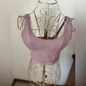 American Eagle Outfitters Ribbed Crop Tank Top Size M thumbnail 4