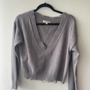 Wild Honey Grey Distressed Sweater thumbnail 1