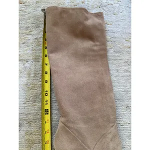 DVF Knee High Boots Womens 9 Tan Leather Suede Wedge Heel thumbnail 14