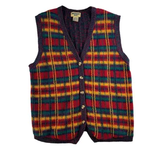 Vtg M Medium Sweater Knit Vest Womens Retro Granny Grandmacore Retro Boho V-Neck thumbnail 2