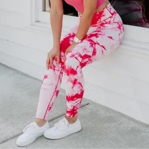 Balance athletica / vitality OG pant white hibiscus pink tie dye leggings size S thumbnail 2