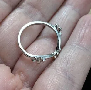 Boho Sterling Silver Flower Band Ring Size 7 thumbnail 4