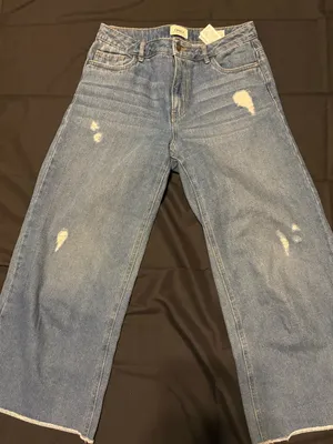Only Light Blue Wide-Leg Distressed Jeans thumbnail 1