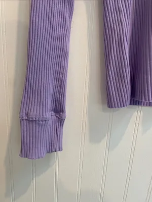 AERIE Fireside Long Sleeve Crew Neck Ribbed Tee in Lavender Purple Fog Size S thumbnail 6