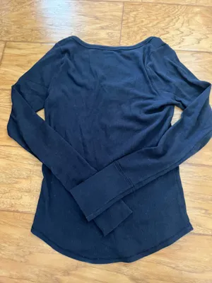 Hollister Navy Henley Long Sleeve thumbnail 3