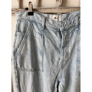 7 For All Mankind Lustre Easy Straight Wide Leg Jeans‎ Size Light Wash thumbnail 8