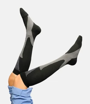 NWT Nurse Yard CORE Black Gray Compression Socks 3X thumbnail 1