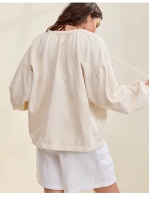 NWT Aerie Easy Street Sweatshirt plus size XXL ivory oversized thumbnail 2