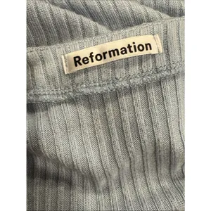 Reformation Nella Ribbed Stretch-tencel Modal Top In Blue XS OBX thumbnail 5
