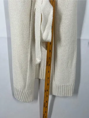 Angel Apparel Ivory Belted Longline‎ Cardigan Sweater Size S thumbnail 12