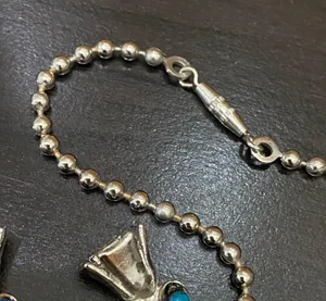 Vintage Kachina Mask Faux Turquoise Southwestern Style Squash Blossom Necklace thumbnail 12