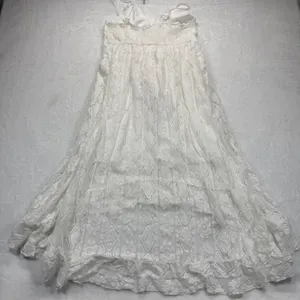 Cupshe White Lace Dress PomPom Tie V Neck Sleeveless Summer‎ Beach Size L thumbnail 11