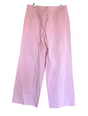 Nwot Zara Wide Leg Cotton Bloggers Fave Wide Leg Pant Super High Rise Large thumbnail 4