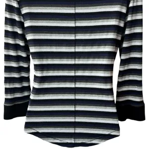 Intimately Free People Striped Ribbed Crew Top Preppy Goth Punk Academia M thumbnail 7