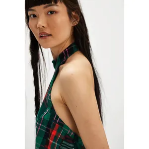 Free People Retro Plaid Cityscape Mini Dress Size Medium Grunge Punk Preppy thumbnail 4