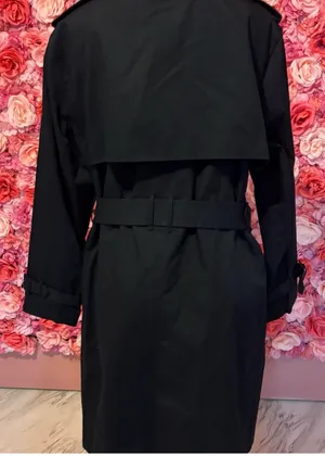 Mango Navy Blue Double-Breasted Knee-length Trench Coat with Belt(2XL) thumbnail 2