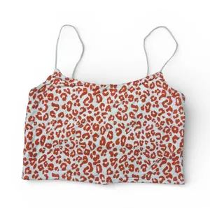 3 for $12: Orange Cheetah Cami Fitted Crop Top Pacsun Basics Size Medium M thumbnail 1