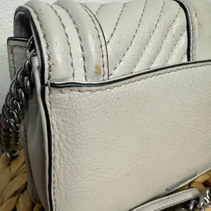 Rebecca Minkoff Purse Chevron Quilted Small Love Crossbody in Perla Pale Grey thumbnail 7