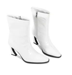 Women's Snakeskin Print Ankle Boots, High Heel Pointed Toe Block Heel Side Zipper Dressy Boots, Eel Pattern Faux Leather Boot for Offic thumbnail 1