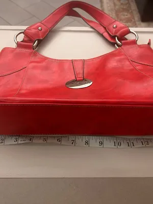 Nine West Vibrant Red Leather Shoulder Tote thumbnail 4