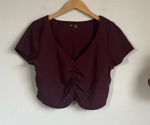 Aerie Offline Real Me Ruched Crop Top thumbnail 1