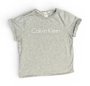 Calvin Klein Gray Logo Sleep Tee T-Shirt Loungewear Women’s Size Medium thumbnail 1