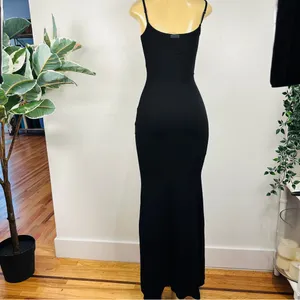 New Skims Soft Lounge Long Slip Dress Sz L Onyx Ribbed Maxi Bodycon thumbnail 6