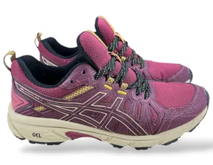 Asics Gel-Venture 7 Womens 8 Trail Running Shoes Burgundy Tan 1012A476 thumbnail 1