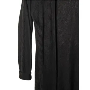 Black Open Front Long Cardigan Sweater Women’s Size Large thumbnail 2